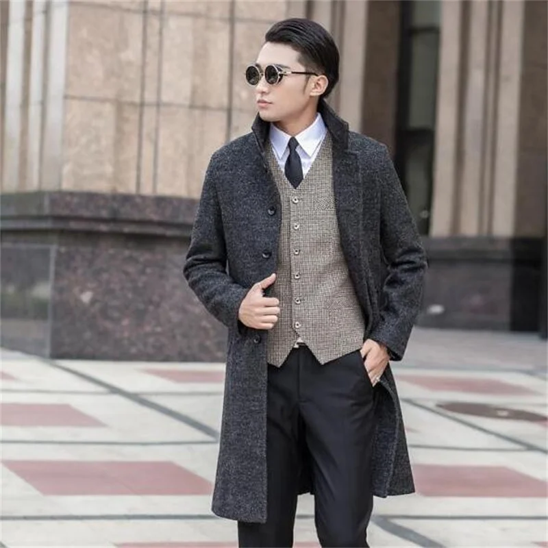 Single-Breasted Casual Woolen Coat Men Trench Coats Overcoat Mens Cashmere Coat Casaco Masculino Inverno Erkek England Outerwear
Single-Breasted Casual Woolen Coat Men Trench Coats Overcoat Mens Cashmere Coat Casaco Masculino Inverno Erkek England Outerwear