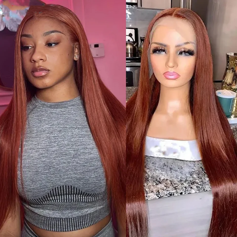 HD Reddish Brown 13x4 Lace Front Human Hair Wigs Bone Straight Transparent 13x6 Lace Frontal Wig for Women PrePlucked 5x5 HD Wig 
HD Reddish Brown 13x4 Lace Front Human Hair Wigs Bone Straight Transparent 13x6 Lace Frontal Wig for Women PrePlucked 5x5 HD Wig