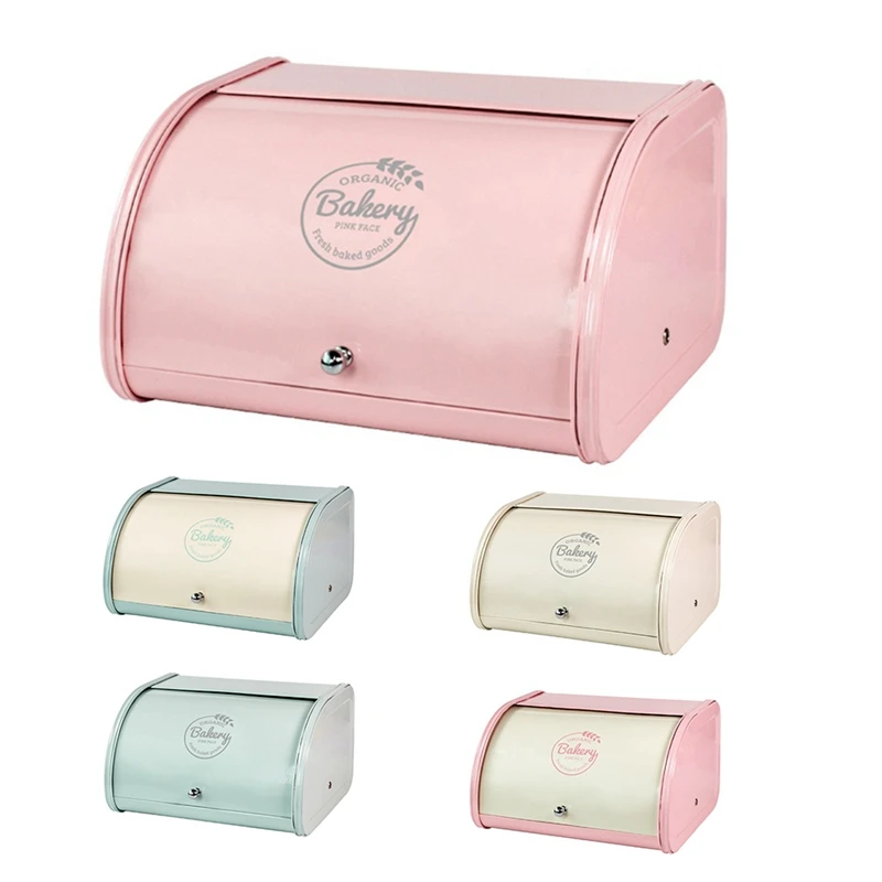 New-Metal Bread Box Bin Kitchen Storage Containers Home Kitchen With Roll Top Lid Store
New-Metal Bread Box Bin Kitchen Storage Containers Home Kitchen With Roll Top Lid Store