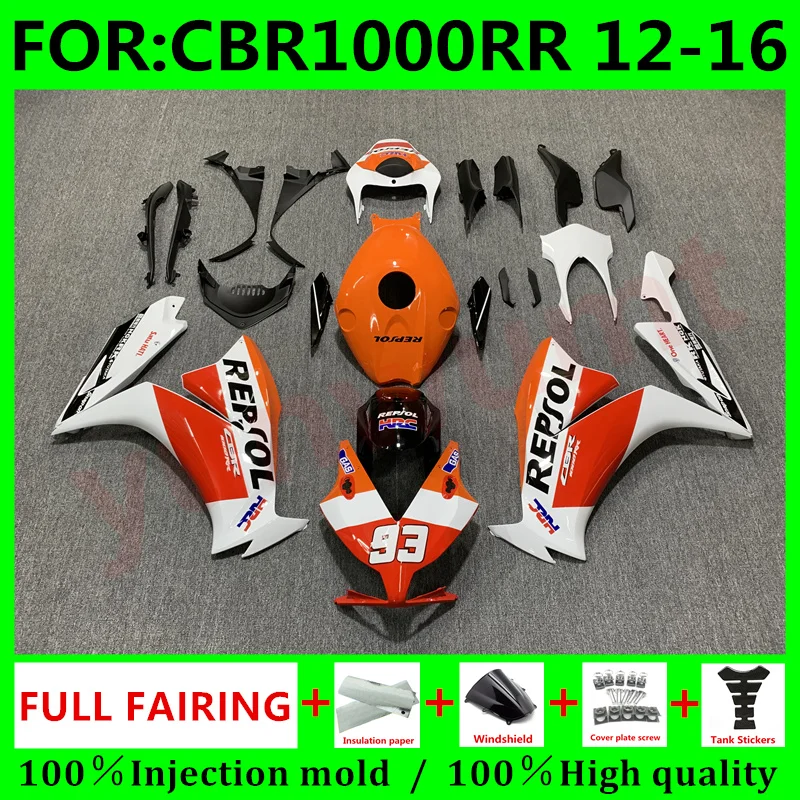 Комплект обтекателей для мотоцикла, подходит для Honda CBR1000RR 2012 2013 2014 2015 2016 CBR1000 12 13 14 15 16, обтекатель для кузова, белый репсол 
Комплект обтекателей для мотоцикла, подходит для Honda CBR1000RR 2012 2013 2014 2015 2016 CBR1000 12 13 14 15 16, обтекатель для кузова, белый репсол