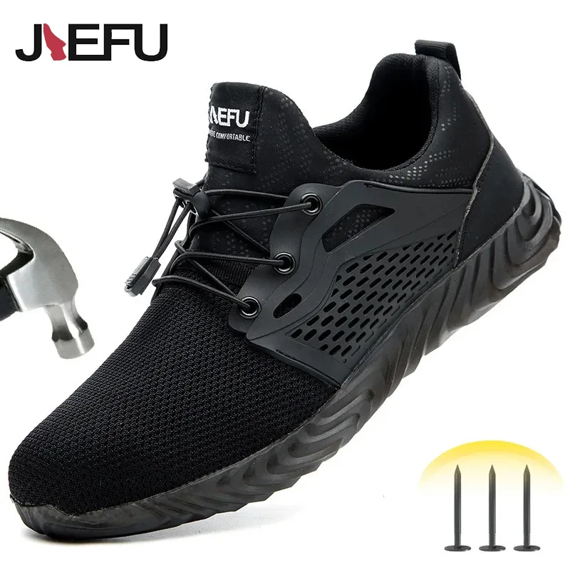 Защитная обувь JIEFU со стальным носком для мужчин и женщин, легкие дышащие строительные рабочие ботинки на шнуровке, кроссовки для мужчин 
Защитная обувь JIEFU со стальным носком для мужчин и женщин, легкие дышащие строительные рабочие ботинки на шнуровке, кроссовки для мужчин