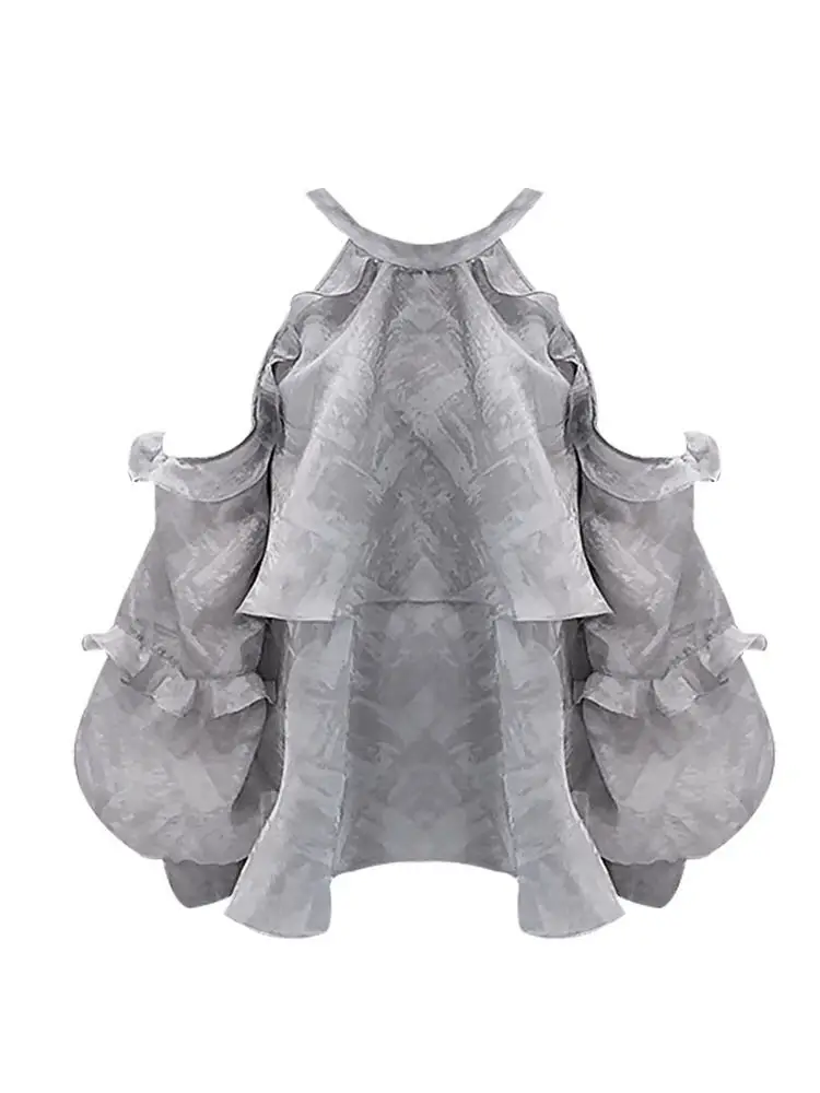 Spring Summer 2023 New Design Ruffles Off Shoulder Grey Shirt Girl Women's Sexy Blouse Top
Spring Summer 2023 New Design Ruffles Off Shoulder Grey Shirt Girl Women's Sexy Blouse Top
