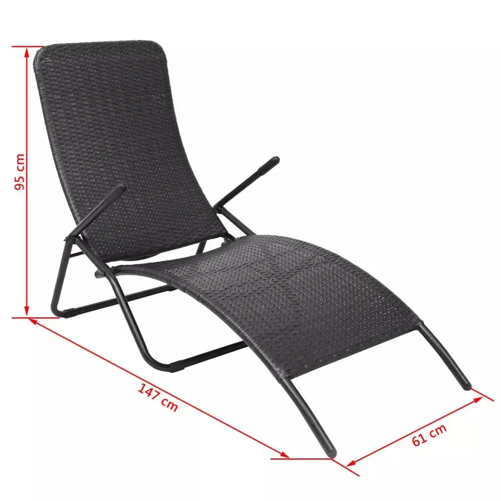 Outdoor Patio Garden Folding Sun Lounger Lounge Chairs for Pool Outside Home Deck Poly Rattan Black
Outdoor Patio Garden Folding Sun Lounger Lounge Chairs for Pool Outside Home Deck Poly Rattan Black