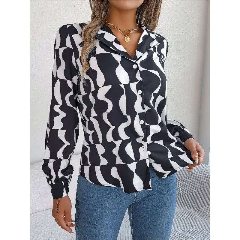 Женская повседневная одежда, новинка сезона осень-зима 2023, модная рубашка в полоску на пуговицах с длинными рукавами и воротником-костюмом
Женская повседневная одежда, новинка сезона осень-зима 2023, модная рубашка в полоску на пуговицах с длинными рукавами и воротником-костюмом