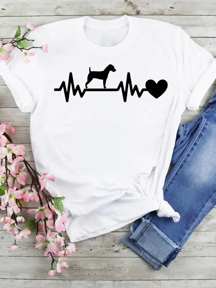 Tees Tops Short Sleeve Dog Love Sweet 90s Trend Female Ladies Summer Women Fashion Cartoon Tshirts Clothes Graphic T-Shirt
Tees Tops Short Sleeve Dog Love Sweet 90s Trend Female Ladies Summer Women Fashion Cartoon Tshirts Clothes Graphic T-Shirt
