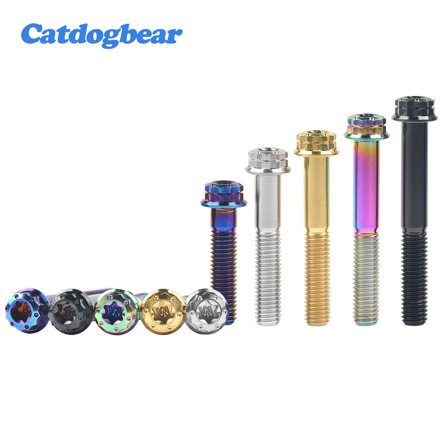 

Catdogbear Titanium Flange 12 Points Bolt M10x25 30 35 40 45 50 55 60 65 70mm T50 Torx Pitch1.25/1.5mm for Cars and Motorcycles