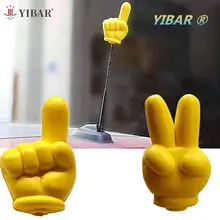 Hot Sale Yellow Cute Victory Finger Car Antenna Topper Eva Decorative Car Topper Balls