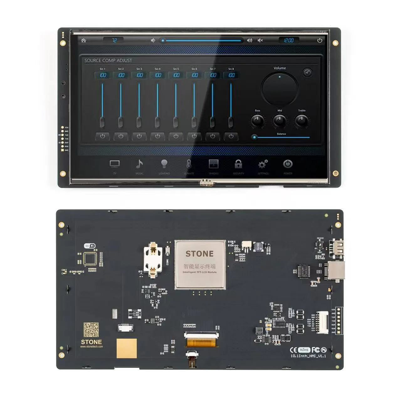 

10.1" SCBRHMI Enhanced HMI Intelligent Smart UART Serial Touch TFT LCD Module Display Panel for Arduino ESP32 ESP2866
