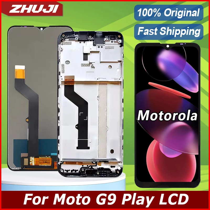 

Original LCD For Moto G9 Play Motorola LCD Display XT2083, XT2083-1 Touch Screen With Frame LCDS digitizer Assembly Replacement