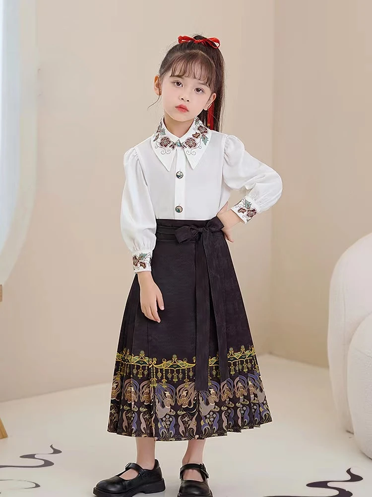 Hanfu Girls Spring and Autumn Horse Face Skirt Suit Little Girls Ancient Half-body Skirt Tops Outfit Ancient Chinese Costume
Hanfu Girls Spring and Autumn Horse Face Skirt Suit Little Girls Ancient Half-body Skirt Tops Outfit Ancient Chinese Costume