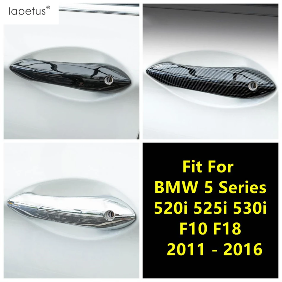 

ABS Chrome / Carbon Fiber Car Door Handle Strip Decor Cover Trim Accessories For BMW 5 Series 520i 525i 530i F10 F18 2011 - 2016