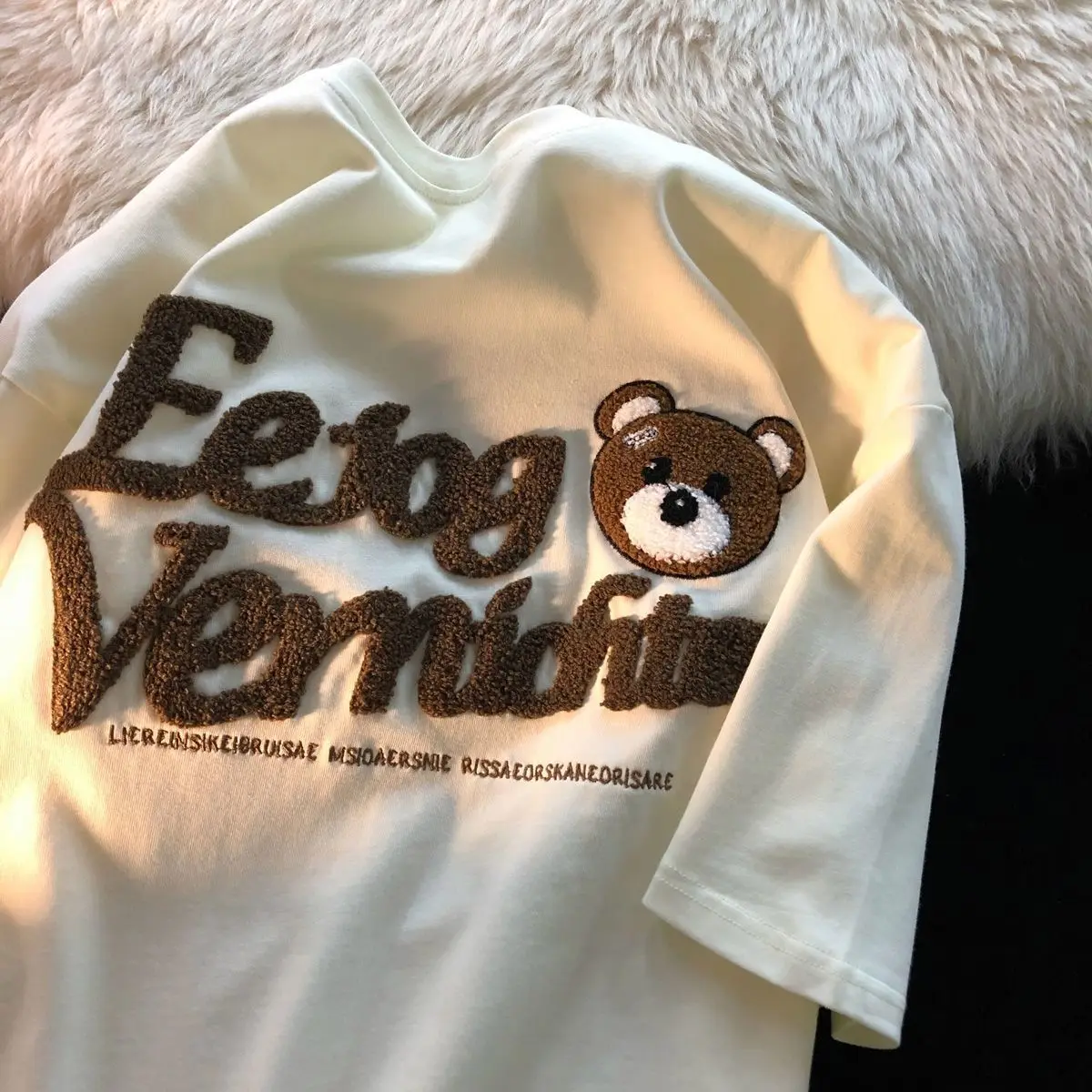 Oversized Graphic Tee T Shirts Cotton Bear Letter Embroidery Trendy Short-Sleeved T-Shirt Women 2022 Summer New Kawaii Loose Top
Oversized Graphic Tee T Shirts Cotton Bear Letter Embroidery Trendy Short-Sleeved T-Shirt Women 2022 Summer New Kawaii Loose Top