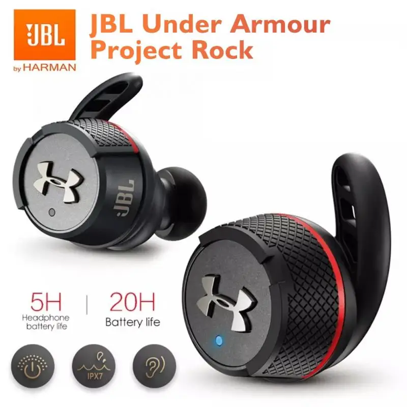 

Оригинальные беспроводные наушники JBL Под Armour Project рок, настоящие беспроводные наушники, флэш-наушники, IPX7 Водонепроницаемая басовая стерео...