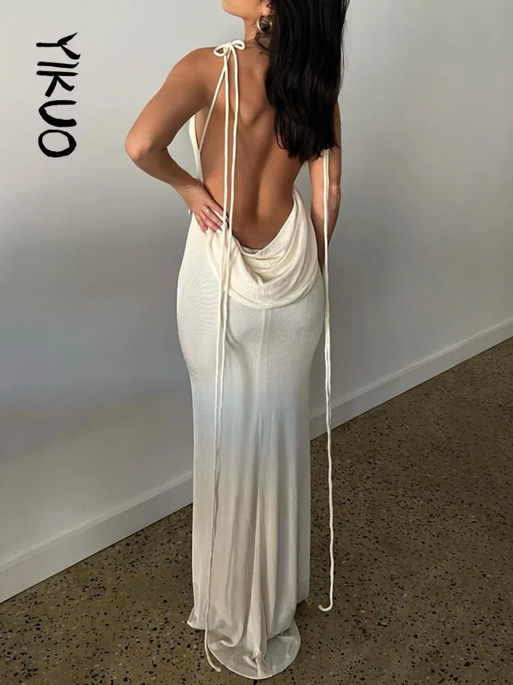YIKUO Backless Maxi Dress Elegant Sexy White Spaghetti Strap Bodycon Dress for Women Long Club Party Beach Dress Summer Outfits
YIKUO Backless Maxi Dress Elegant Sexy White Spaghetti Strap Bodycon Dress for Women Long Club Party Beach Dress Summer Outfits
