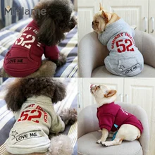 Miflame Autumn Winter Pet Dog Clothes Teddy Bichon French Bulldog Plush Warm Small Dogs Sweater Number Embroider Puppy Hoodie