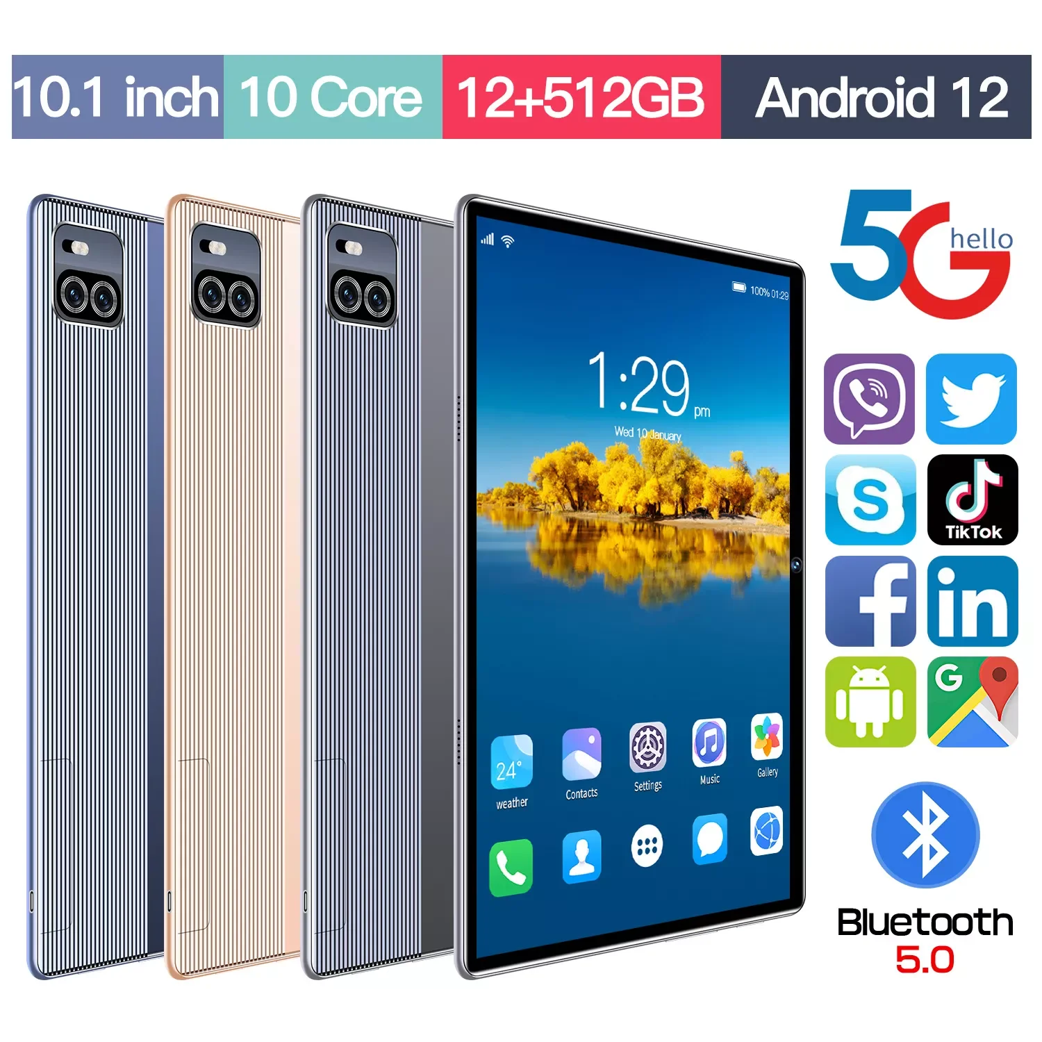 2023 New 10.1 Inch High-end Tablet RAM 12GB ROM 512GB HD Online Learning Office 5G Wifi Android Children's Tablets
2023 New 10.1 Inch High-end Tablet RAM 12GB ROM 512GB HD Online Learning Office 5G Wifi Android Children's Tablets