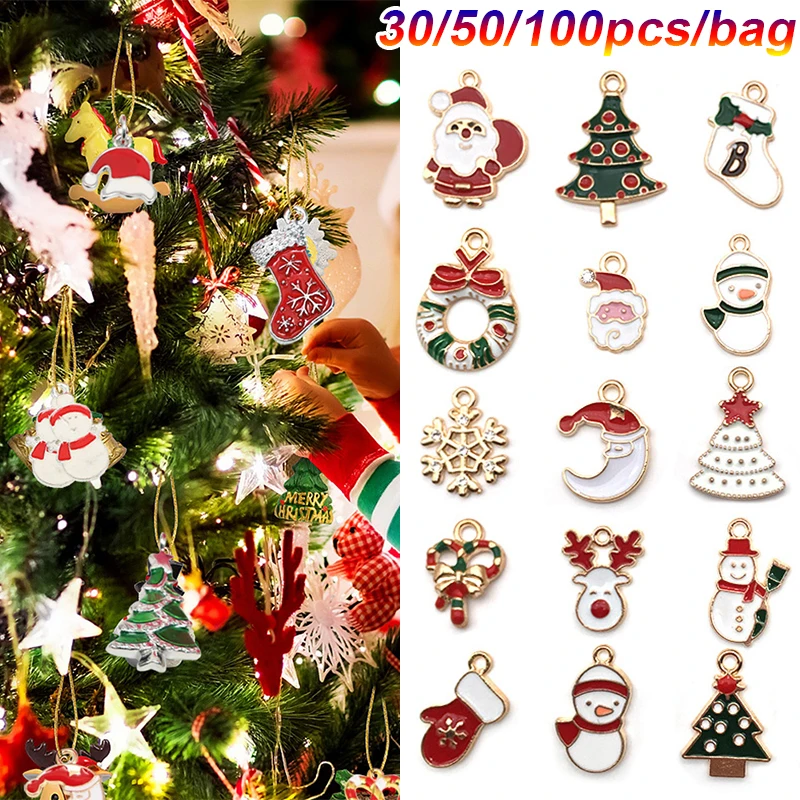 30/50/100pc Christmas Charms Components Oil Drip Alloy DIY Pendants Elk Snowman Enamel Festival Ornament Jewelry Making Findings 
30/50/100pc Christmas Charms Components Oil Drip Alloy DIY Pendants Elk Snowman Enamel Festival Ornament Jewelry Making Findings