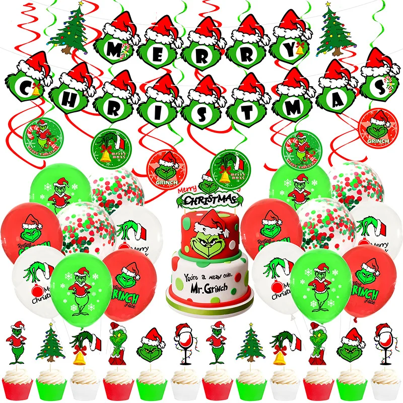 FANGLELAND Christmas Themed Party Decoration Letter Banner Print Balloon Cake Cupcake Topper Set Festive Props Arrangement
FANGLELAND Christmas Themed Party Decoration Letter Banner Print Balloon Cake Cupcake Topper Set Festive Props Arrangement