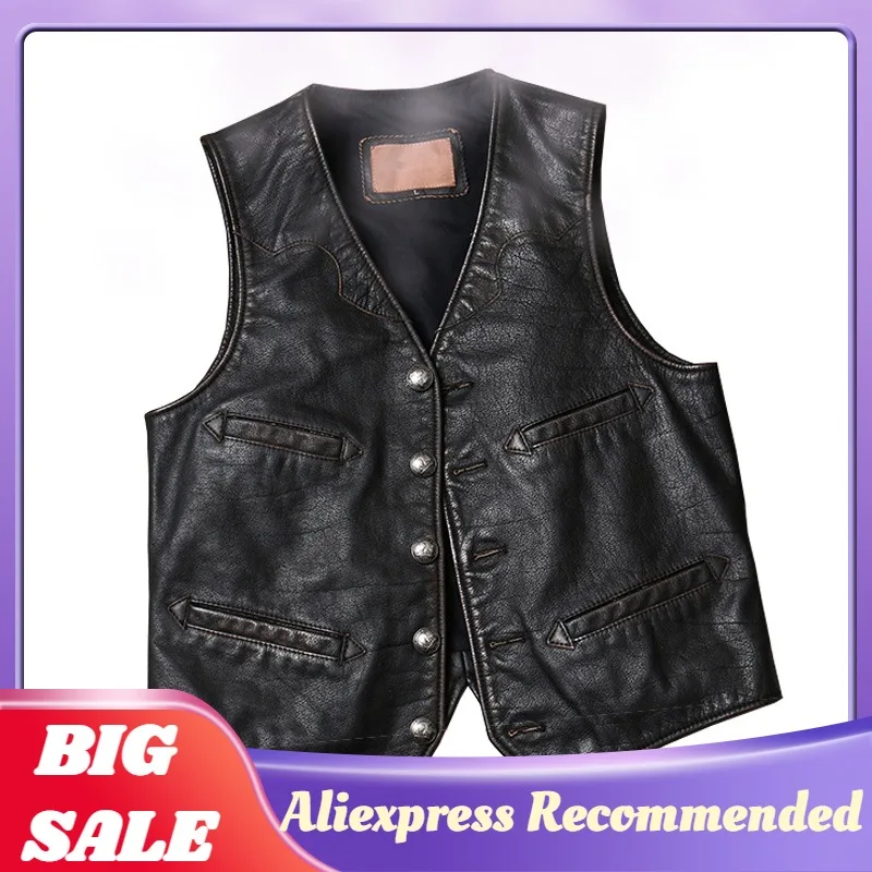 2021 Ретро черный американский Повседневный стиль жилет из натуральной кожи мужской большой размер 6XL Натуральная Воловья кожа весеннее прит...
2021 Ретро черный американский Повседневный стиль жилет из натуральной кожи мужской большой размер 6XL Натуральная Воловья кожа весеннее прит...