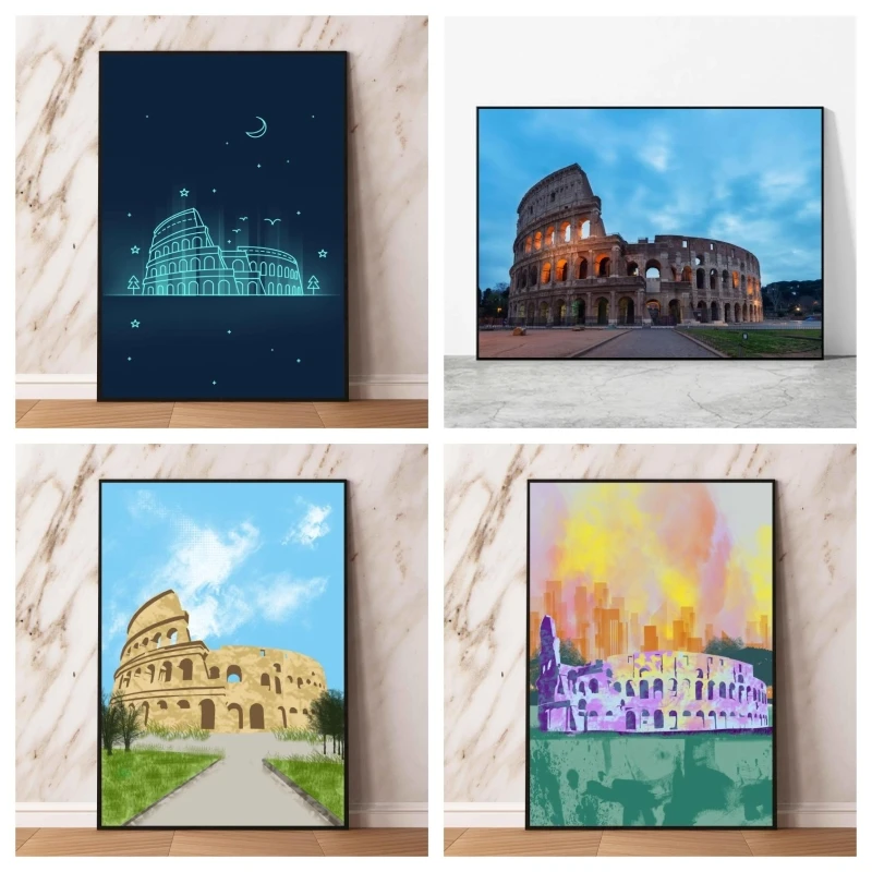 

Poster And Painting Colosseum Rome Italy Gift Art Hanging Cartoon Character Picture Modular Prints Classic Birthday Gifts