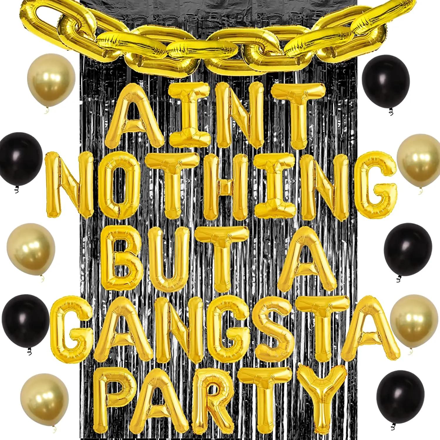 Funmemoir Hip Hop Ain't Nothing But A Gangsta Party Balloons Decoration Gold Foil Chain Balloons Curtain Hip Hop Party Supplies
Funmemoir Hip Hop Ain't Nothing But A Gangsta Party Balloons Decoration Gold Foil Chain Balloons Curtain Hip Hop Party Supplies