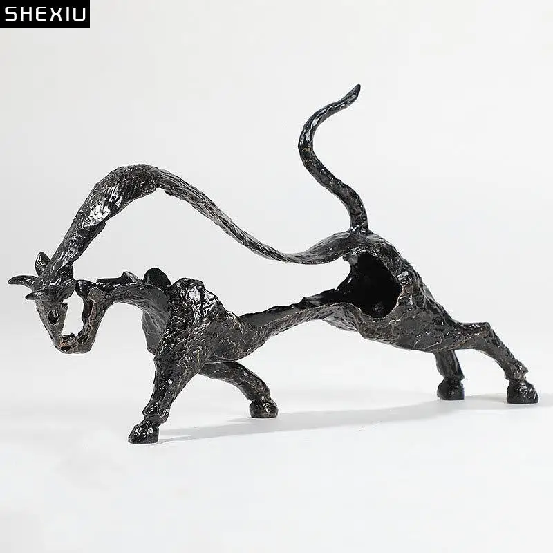 Black Cast Iron Bull Statue Abstract Animal Sculpture Desk Decoration Minimalist Geometry Cattle Ornaments Modern Home Decor
Black Cast Iron Bull Statue Abstract Animal Sculpture Desk Decoration Minimalist Geometry Cattle Ornaments Modern Home Decor