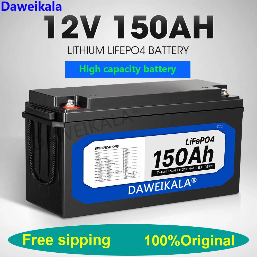 New 12V150Ah LiFePO4 Battery Built-in BMS Lithium Iron Phosphate Battery for Solar Power Generation Home Trolley Postage Free
New 12V150Ah LiFePO4 Battery Built-in BMS Lithium Iron Phosphate Battery for Solar Power Generation Home Trolley Postage Free