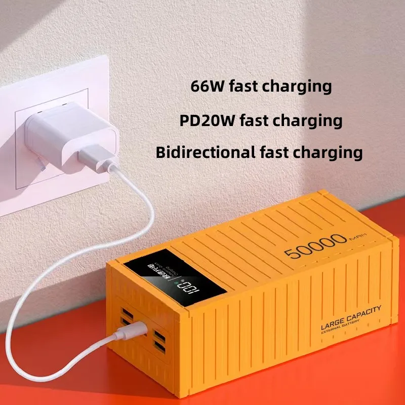 New 50000mAh personality Large capacity mobile power supply 66W fast charging PD20W Bidirectional fast charging
New 50000mAh personality Large capacity mobile power supply 66W fast charging PD20W Bidirectional fast charging
