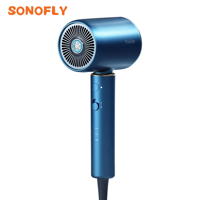 

SONOFLY Showsee Professional Anion Hair Dryer with VC Essence Capsules Memory Mode Quick Dry 1800W High Power Blower Blue VC200