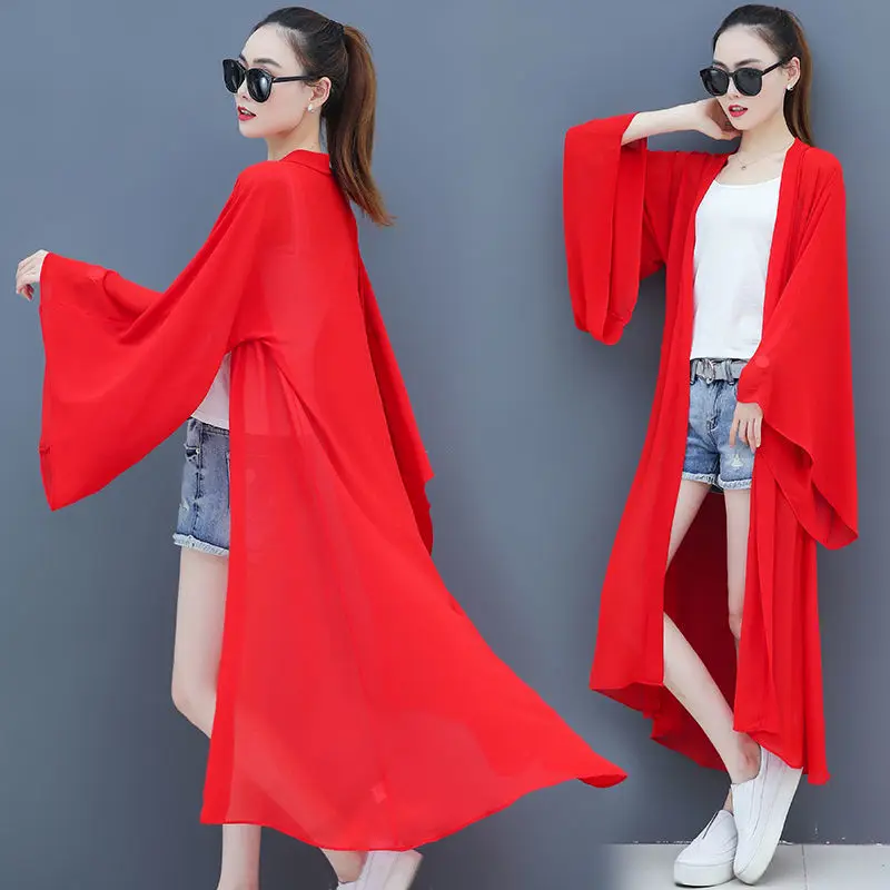 Women 2022 Summer Sun Protection Long Cardigan Solid Female Casual Loose Coat Jacket Ladies Sunscreen Chiffon Blouse Shirt H47
Women 2022 Summer Sun Protection Long Cardigan Solid Female Casual Loose Coat Jacket Ladies Sunscreen Chiffon Blouse Shirt H47