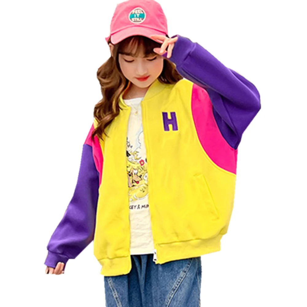 Spring Girls Patchwork Baseball Jacket Big Kids Casual Sports Outerwear Clothes Yellow Black Color Coat Age 5 7 9 11 13 14 Years
Spring Girls Patchwork Baseball Jacket Big Kids Casual Sports Outerwear Clothes Yellow Black Color Coat Age 5 7 9 11 13 14 Years