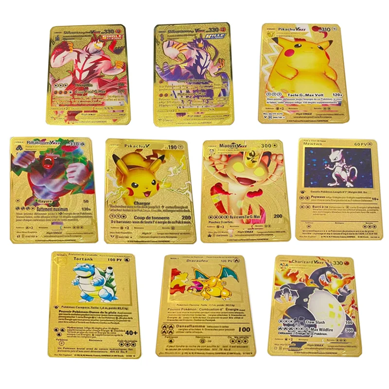 10 шт./партия Французская версия, металлическая карта, Pokemon Пикачу; Чаризард, игра Venusaur, аниме Боевая торговля, Коллекционная модель, игрушки, ...
10 шт./партия Французская версия, металлическая карта, Pokemon Пикачу; Чаризард, игра Venusaur, аниме Боевая торговля, Коллекционная модель, игрушки, ...