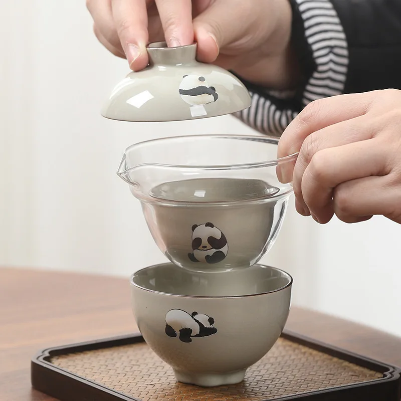 FuBaiYi Grasswood Grey Portable Travel Tea Set Glass Covered Bowl Panda Tea Cup Portable Quick Cup Kung Fu Tea Brewer
FuBaiYi Grasswood Grey Portable Travel Tea Set Glass Covered Bowl Panda Tea Cup Portable Quick Cup Kung Fu Tea Brewer