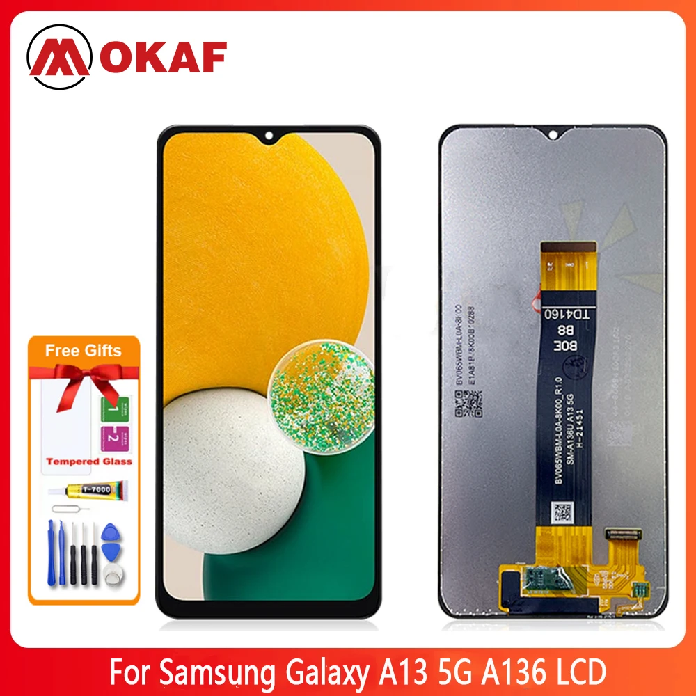 OKANFU New Original For Samsung Galaxy A13 5G A136 LCD Display Touch Screen Digitizer Assembly With Frame for Samsung A136 Scree
OKANFU New Original For Samsung Galaxy A13 5G A136 LCD Display Touch Screen Digitizer Assembly With Frame for Samsung A136 Scree
