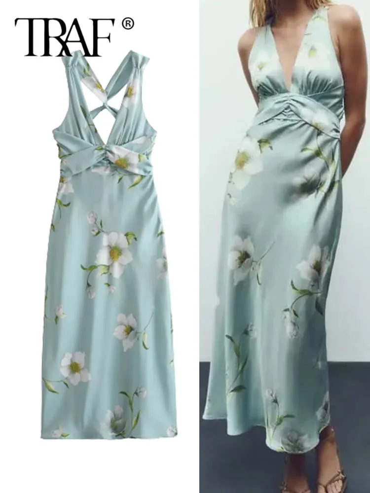 TRAF 2023 Printing Off Shoulder Sexy Dress Woman Flower Dresses For Women Ruched Backless Evening Dresses Summer Slit Midi Dress
TRAF 2023 Printing Off Shoulder Sexy Dress Woman Flower Dresses For Women Ruched Backless Evening Dresses Summer Slit Midi Dress