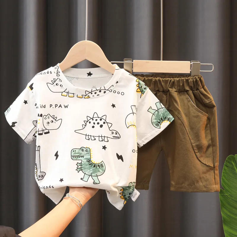 2022 Boys Set Cotton Baby Suit Summer Kids Short Sleeve Casual Children's Top Shorts 2PCS for Infant Outing Clothes Dinosaur
2022 Boys Set Cotton Baby Suit Summer Kids Short Sleeve Casual Children's Top Shorts 2PCS for Infant Outing Clothes Dinosaur