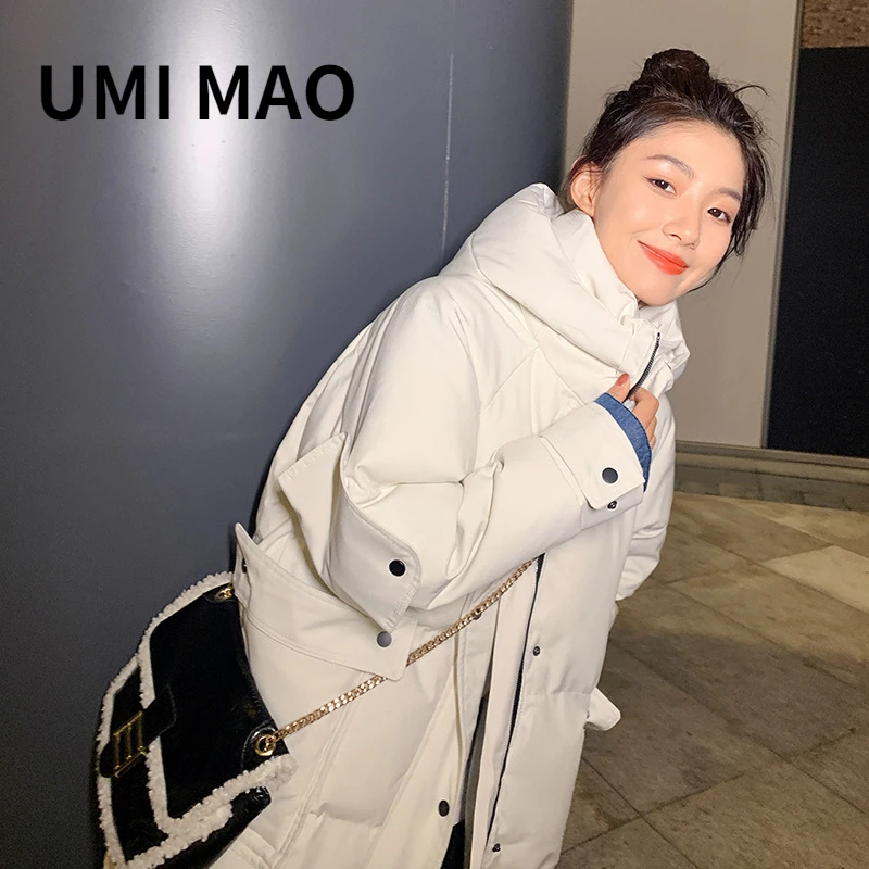 

UMI MAO 2022 Winter Jacket New Thickened Down Cotton Clothes Women's Over-the-knee Mid-length Fashion Padded Jackets Trendy Coat