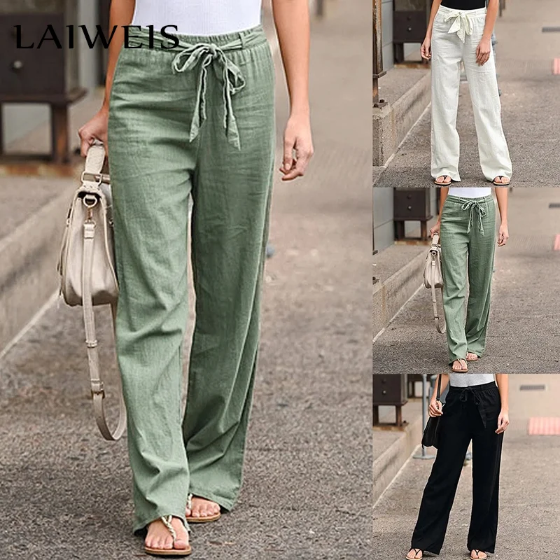 Women Linen Cotton Pants Summer Spring Casual Solid Elastic Waist Straight Trousers 2022 Female Loose Ankle-length Long Pants
Women Linen Cotton Pants Summer Spring Casual Solid Elastic Waist Straight Trousers 2022 Female Loose Ankle-length Long Pants