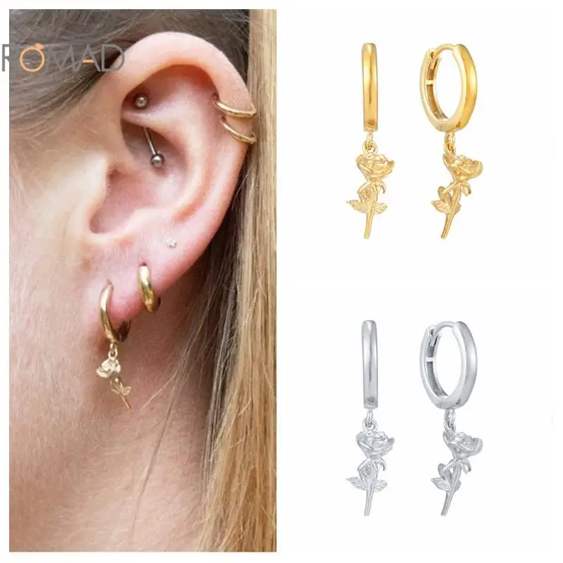 Женские гладкие круглые серьги-кольца ROMAD, ювелирное изделие из стерлингового серебра 925 пробы в виде Розы
Женские гладкие круглые серьги-кольца ROMAD, ювелирное изделие из стерлингового серебра 925 пробы в виде Розы