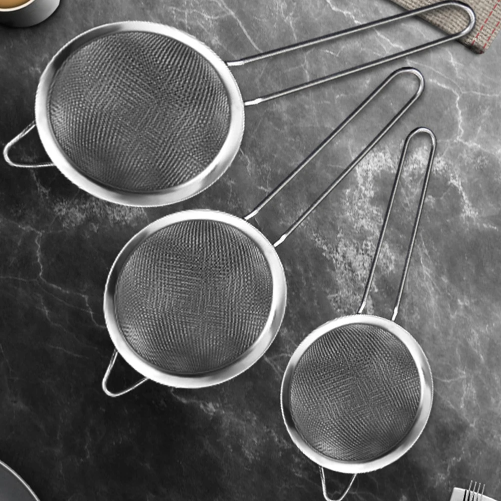 3pcs Oil Baking Tool Fine Mesh Anti Rust Strainer Stainless Steel Flour Easy Clean Kitchen Sieve Durable Non Slip Handle
3pcs Oil Baking Tool Fine Mesh Anti Rust Strainer Stainless Steel Flour Easy Clean Kitchen Sieve Durable Non Slip Handle