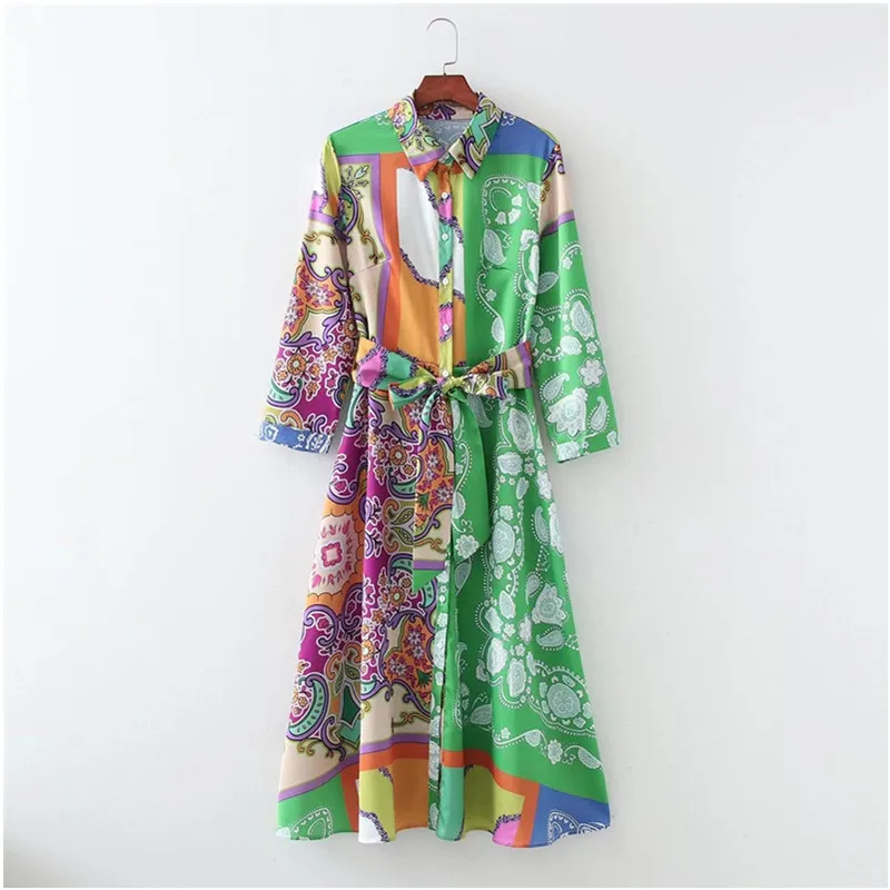 Fashion Cloth Patchwork Irregular Print Sashes Midi Shirt Ladies Single Breasted A Line Kimono Vestido Dress For Women
Fashion Cloth Patchwork Irregular Print Sashes Midi Shirt Ladies Single Breasted A Line Kimono Vestido Dress For Women