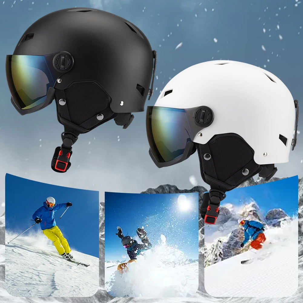 

Ski Helmet EPS Snow Helmets Protective EPS Foam Women Men Anti-Impact Safety Snow Helmet Windproof Ski Glasses Integrally Molded