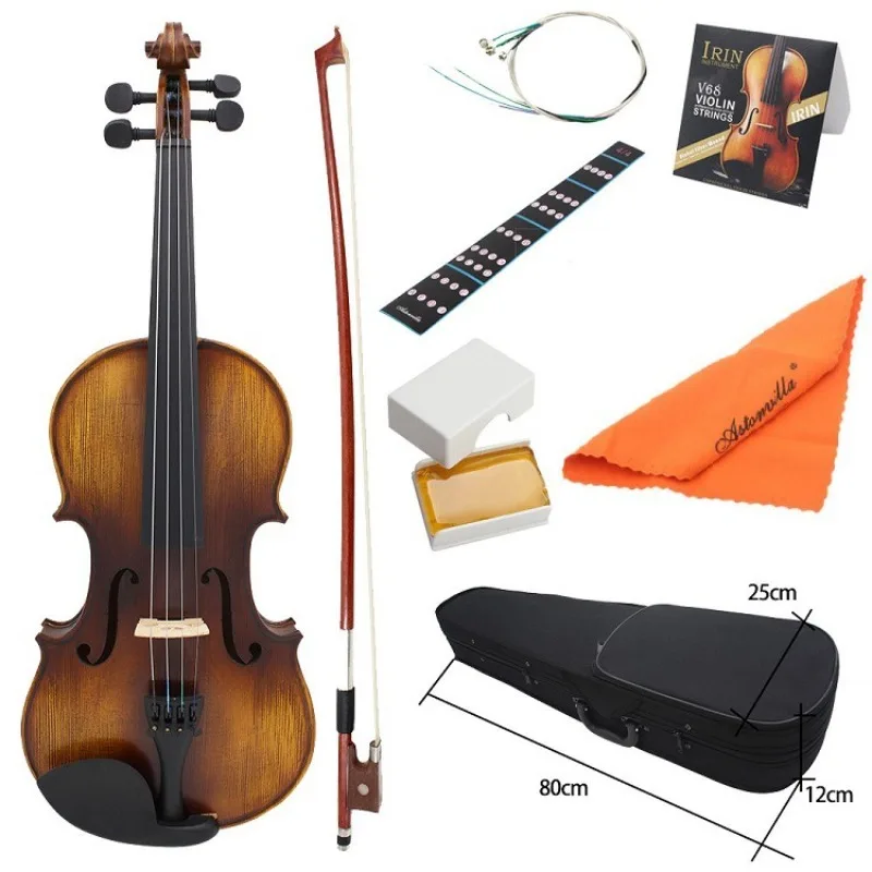 

Aston Villa Vintage Solid Wood Violin Beginner Adult Professional Performance Matte Violin 4/4 Violin