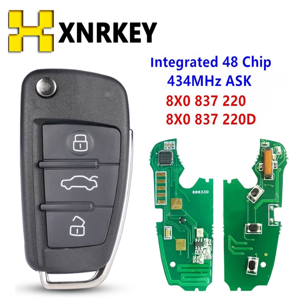 XNRKEY Замена откидной дистанционный ключ 434 МГц ASK встроенный 48 чип на борту для Audi A1 Q3 2012- 2016 PN:8X0 837 220 8X0 837 220 D
XNRKEY Замена откидной дистанционный ключ 434 МГц ASK встроенный 48 чип на борту для Audi A1 Q3 2012- 2016 PN:8X0 837 220 8X0 837 220 D