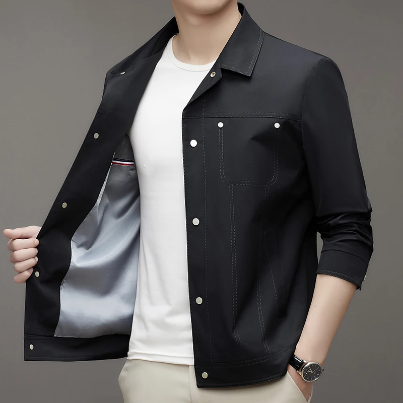 New fashion trend handsome casual high-end men middle-aged jacket tooling lapel formal top coat
New fashion trend handsome casual high-end men middle-aged jacket tooling lapel formal top coat