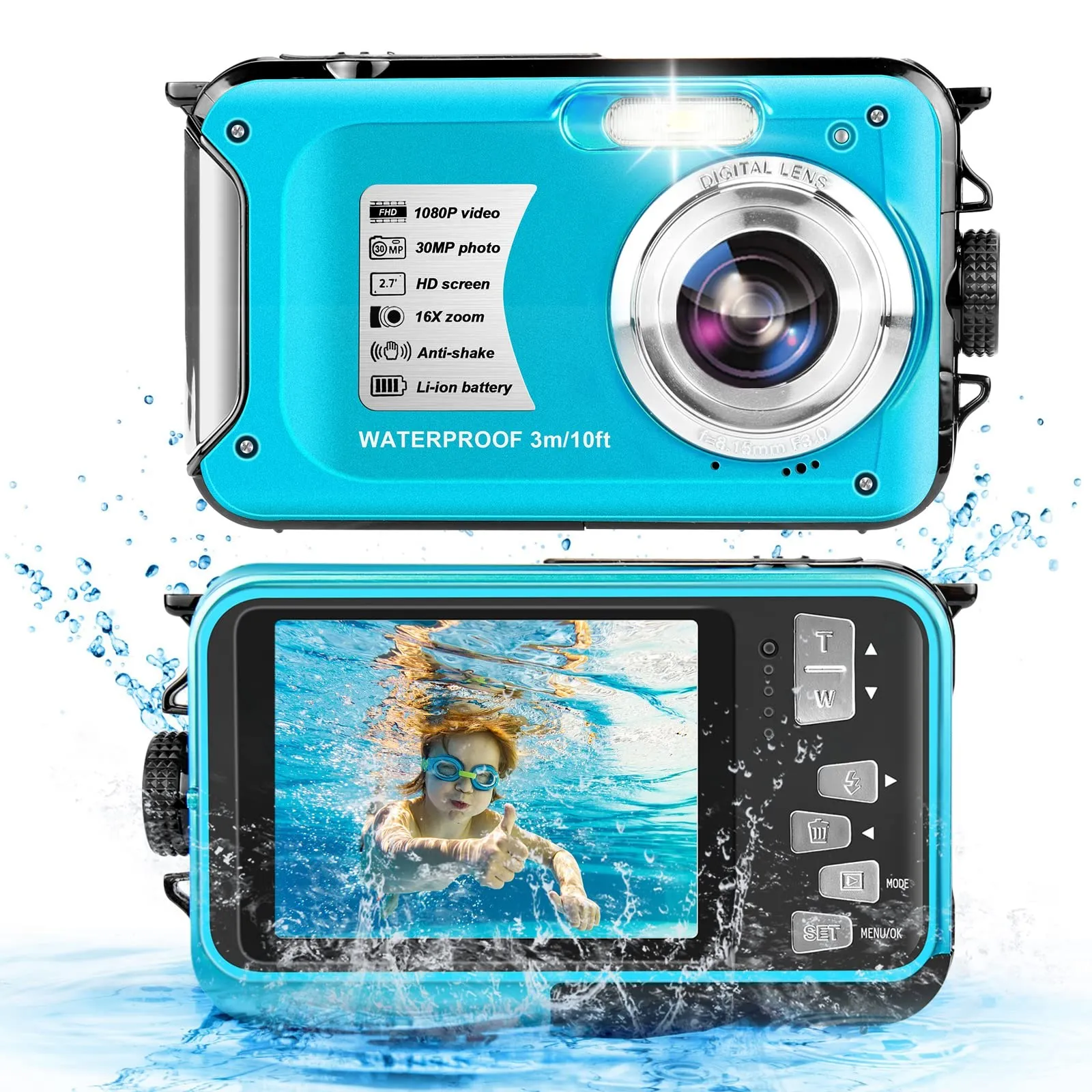 Waterproof Camera Shockproof For Swimming Underwater Digital Camera 1080P HD Dual Screen Video Camcorder Sport Digital Camera
Waterproof Camera Shockproof For Swimming Underwater Digital Camera 1080P HD Dual Screen Video Camcorder Sport Digital Camera
