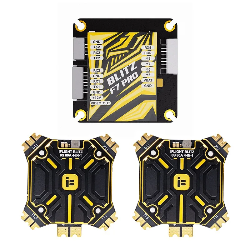 Контроллер полета iFlight BLITZ F7 Pro E80 4-в-1 80A Pro ESC с 35x35 мм шаблоном крепления для FPV X8 кинематографического мультиротора
Контроллер полета iFlight BLITZ F7 Pro E80 4-в-1 80A Pro ESC с 35x35 мм шаблоном крепления для FPV X8 кинематографического мультиротора