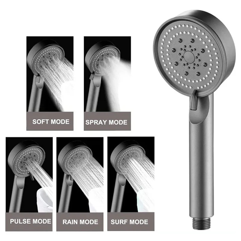 Насадка для душа регулируемая, многофункциональная большая Распылительная насадка, 5 режимов, аксессуары для ванной комнаты
Насадка для душа регулируемая, многофункциональная большая Распылительная насадка, 5 режимов, аксессуары для ванной комнаты
