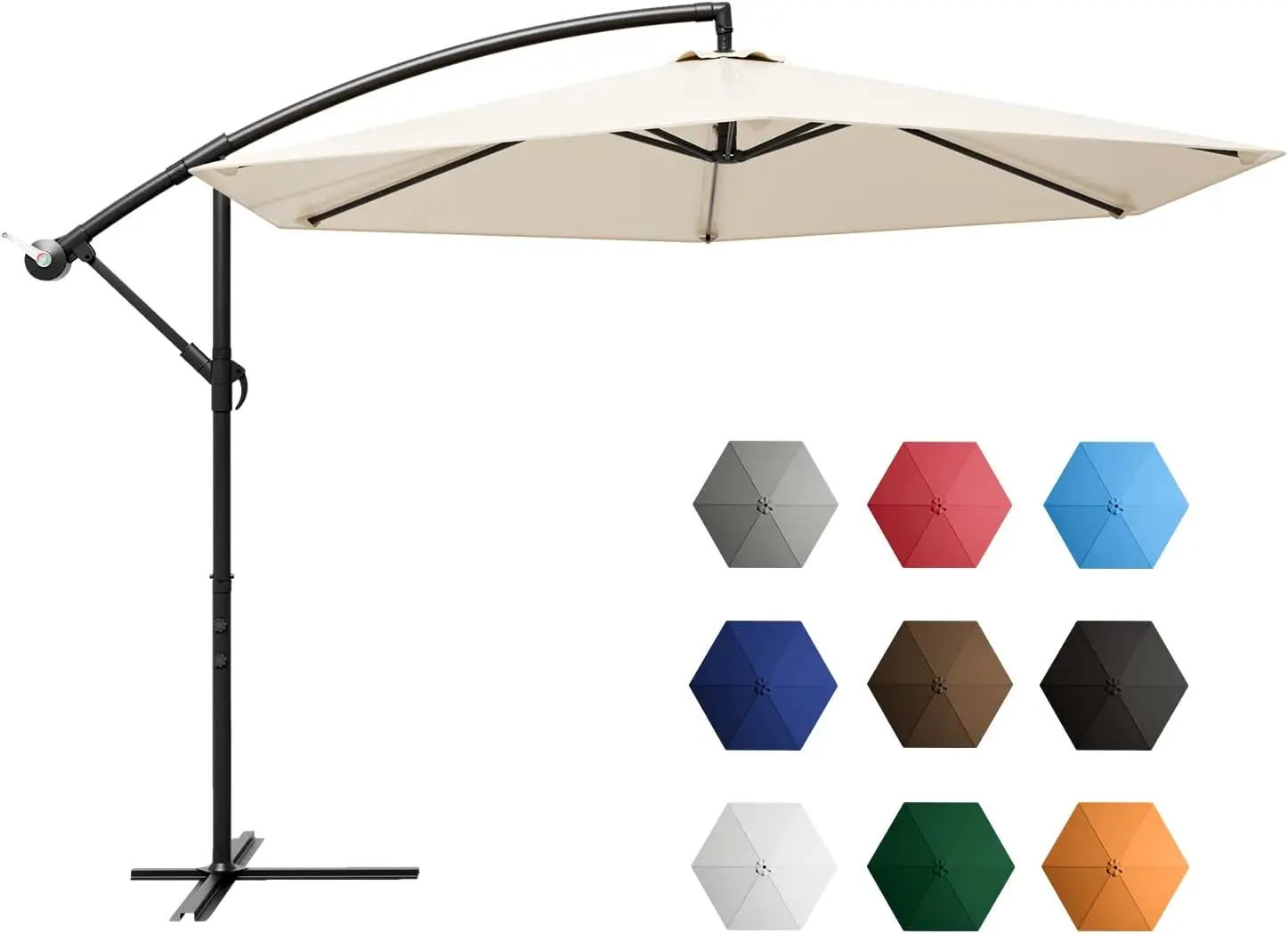 Umbrella 10FT Cantilever Hanging Umbrella Outdoor Market Umbrella with Crank and Cross Base (Beige) Sombrilla katana Sun unbrel
Umbrella 10FT Cantilever Hanging Umbrella Outdoor Market Umbrella with Crank and Cross Base (Beige) Sombrilla katana Sun unbrel