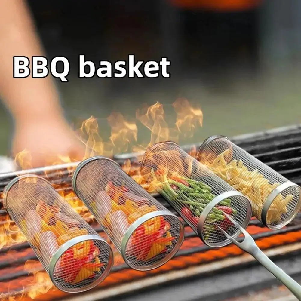 Outdoor BBQ Grill Cage Stainless Steel Grill Mesh Tube Barbecue Rack Vegetable Basket For Camping Picnics Party Grilling Tool
Outdoor BBQ Grill Cage Stainless Steel Grill Mesh Tube Barbecue Rack Vegetable Basket For Camping Picnics Party Grilling Tool